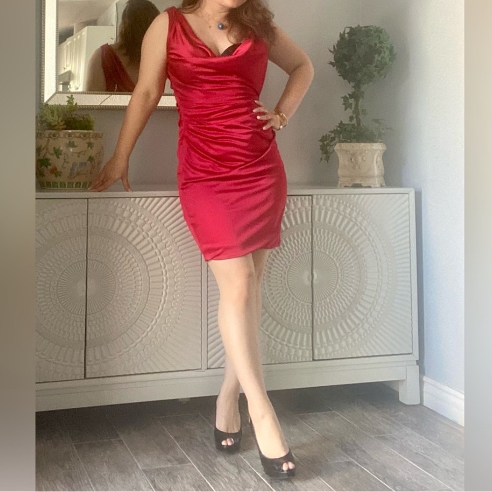 Bcbg red satin corset dress - worn once